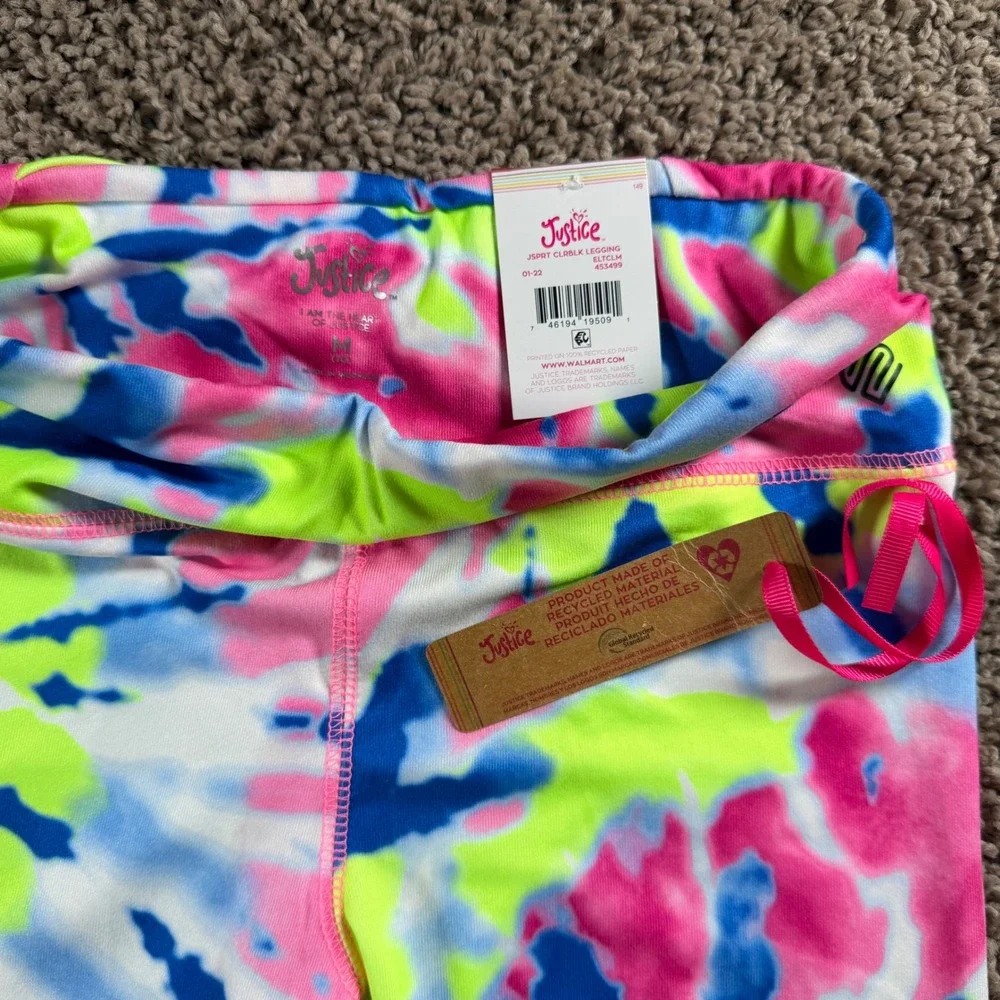 Justice Ankle Leggings Bundle Butterfly Tie Dye girls medium 10 NEW dance bright